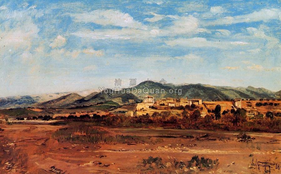 The Village of Vaucluse, on the Banks of the Durance During - 保罗·卡米尔·吉谷